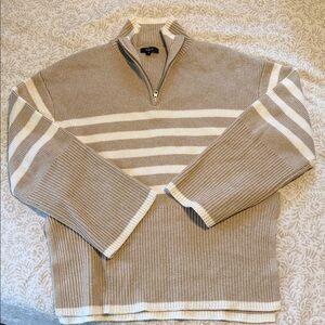 Women’s Beige Striped Sweater